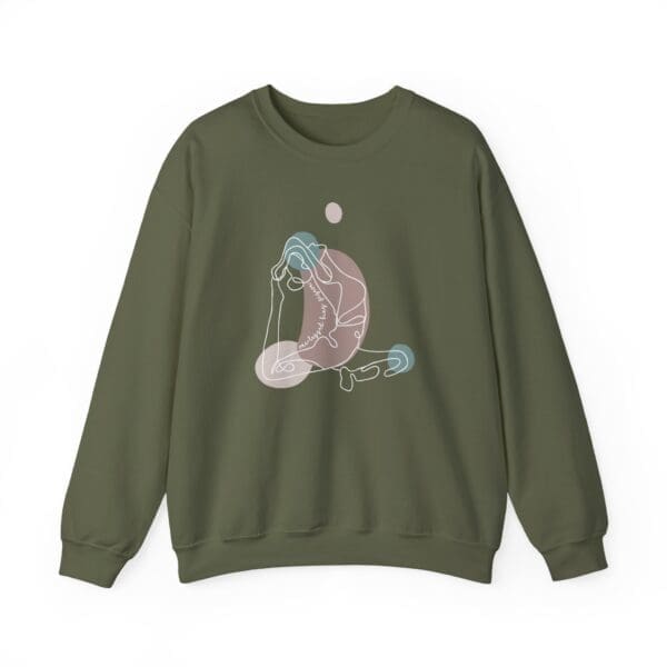 One-Legged King Pigeon Pose Aesthetic Yoga Crewneck Sweatshirt - Image 3
