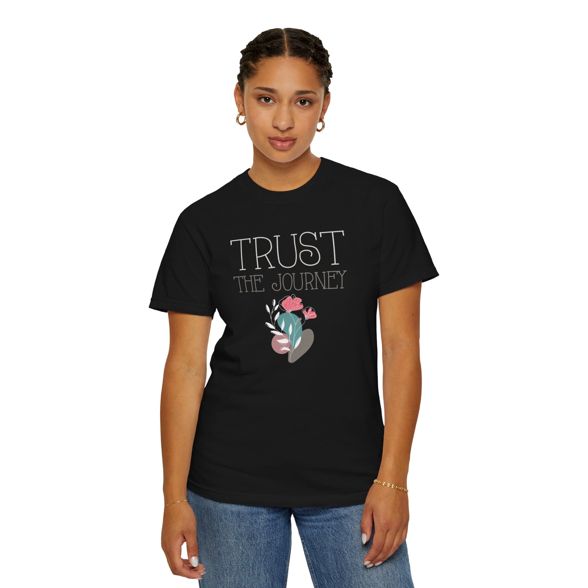 Trust the Journey Heavyweight T-Shirt - Floral Text - Image 15
