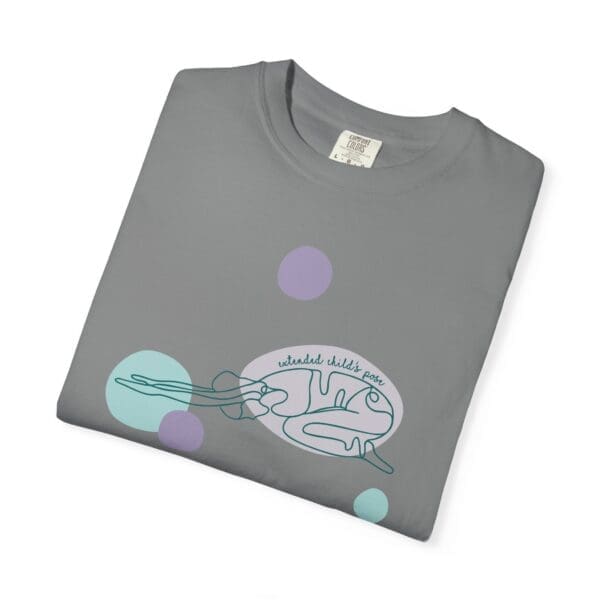 Extended Child's Pose Aesthetic Yoga Heavyweight Tee, Dark Lines - Image 4