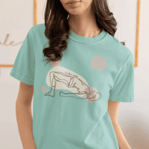 Bridge Pose Aesthetic Yoga Heavyweight T-Shirt - Dark Lines