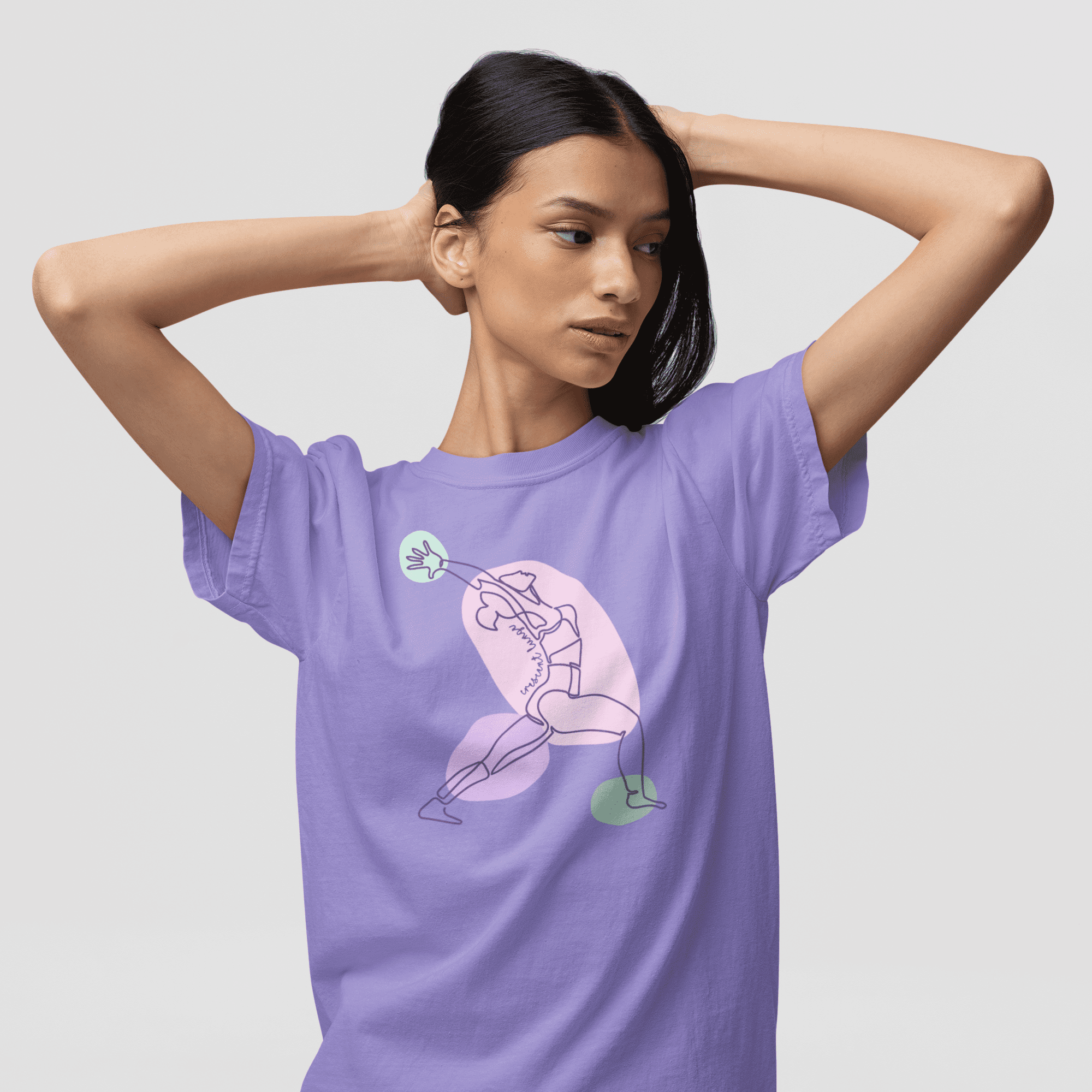 Crescent Lunge Aesthetic Yoga Heavyweight T-Shirt - Dark Lines
