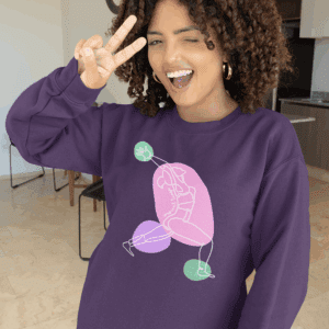 Crescent Lunge Pose Aesthetic Yoga Crewneck Sweatshirt