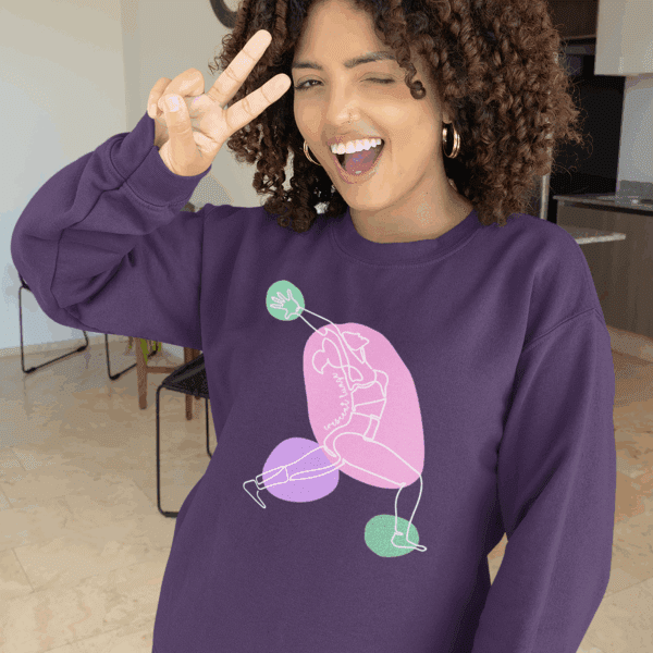 Crescent Lunge Pose Aesthetic Yoga Crewneck Sweatshirt