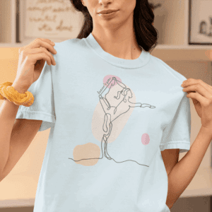 Dancer's Pose Aesthetic Yoga Heavyweight T-Shirt - Dark Lines