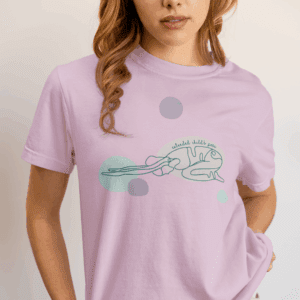 Extended Child's Pose Aesthetic Yoga Heavyweight Tee, Dark Lines