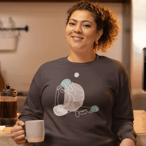 One-Legged King Pigeon Pose Aesthetic Yoga Crewneck Sweatshirt
