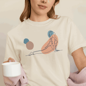 Upward Facing Dog Aesthetic Yoga Heavyweight Shirt - Dark Lines