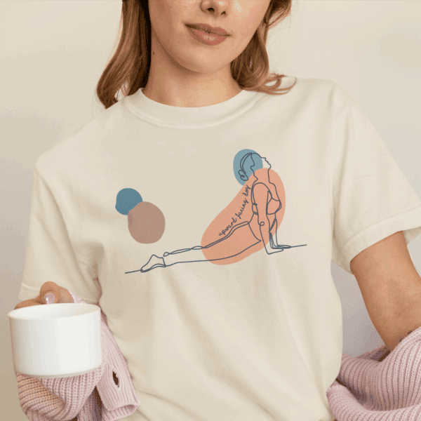 Upward Facing Dog Aesthetic Yoga Heavyweight Shirt - Dark Lines