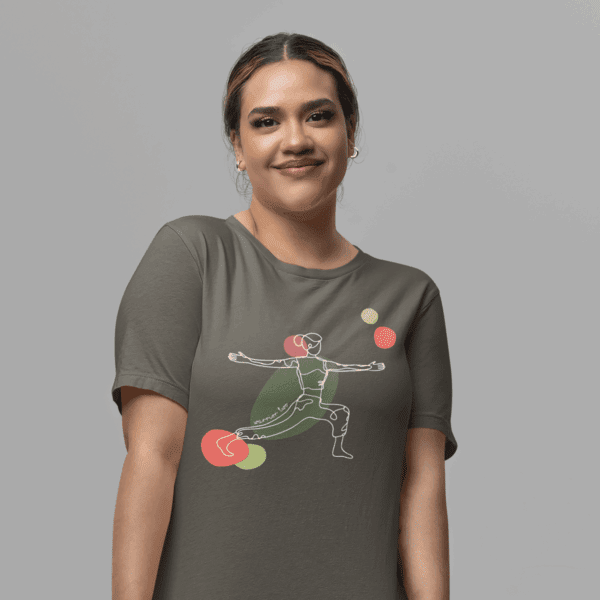 Warrior Two Pose Aesthetic Yoga Lightweight T-Shirt - Light Lines