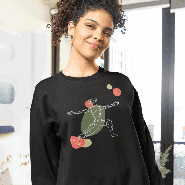 Warrior Two Pose Aesthetic Yoga Crewneck Sweatshirt