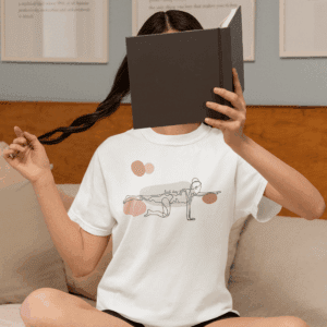 Bird Dog Pose Aesthetic Yoga Heavyweight T-Shirt - Dark Lines