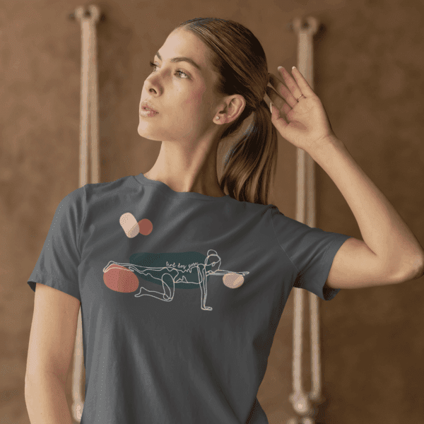 Bird Dog Pose Aesthetic Yoga Lightweight T-Shirt - Light Lines