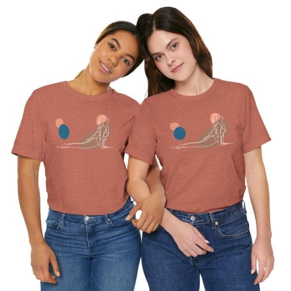 Upward Facing Dog Aesthetic Yoga Lightweight Shirt - Light Lines - Image 5