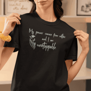 I am Unstoppable Heavyweight T-Shirt - Floral Text