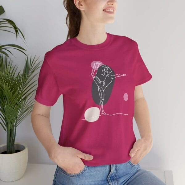 Dancer's Pose Aesthetic Yoga Lightweight T-Shirt - Light Lines - Image 5