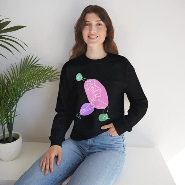 Crescent Lunge Pose Aesthetic Yoga Crewneck Sweatshirt - Image 22