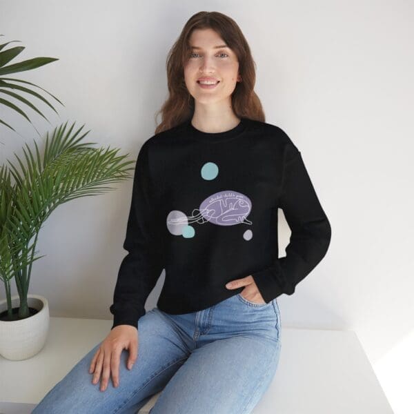 Extended Child's Pose Aesthetic Yoga Crewneck Sweatshirt - Image 5
