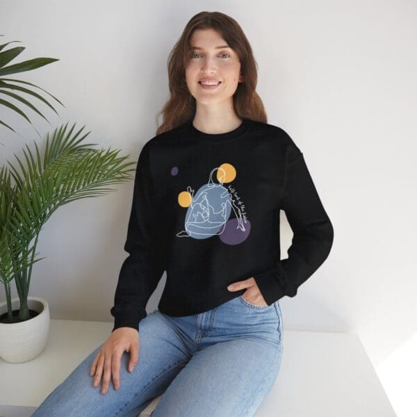 Half Lord of the Fishes Pose Aesthetic Yoga Crewneck Sweatshirt - Image 14