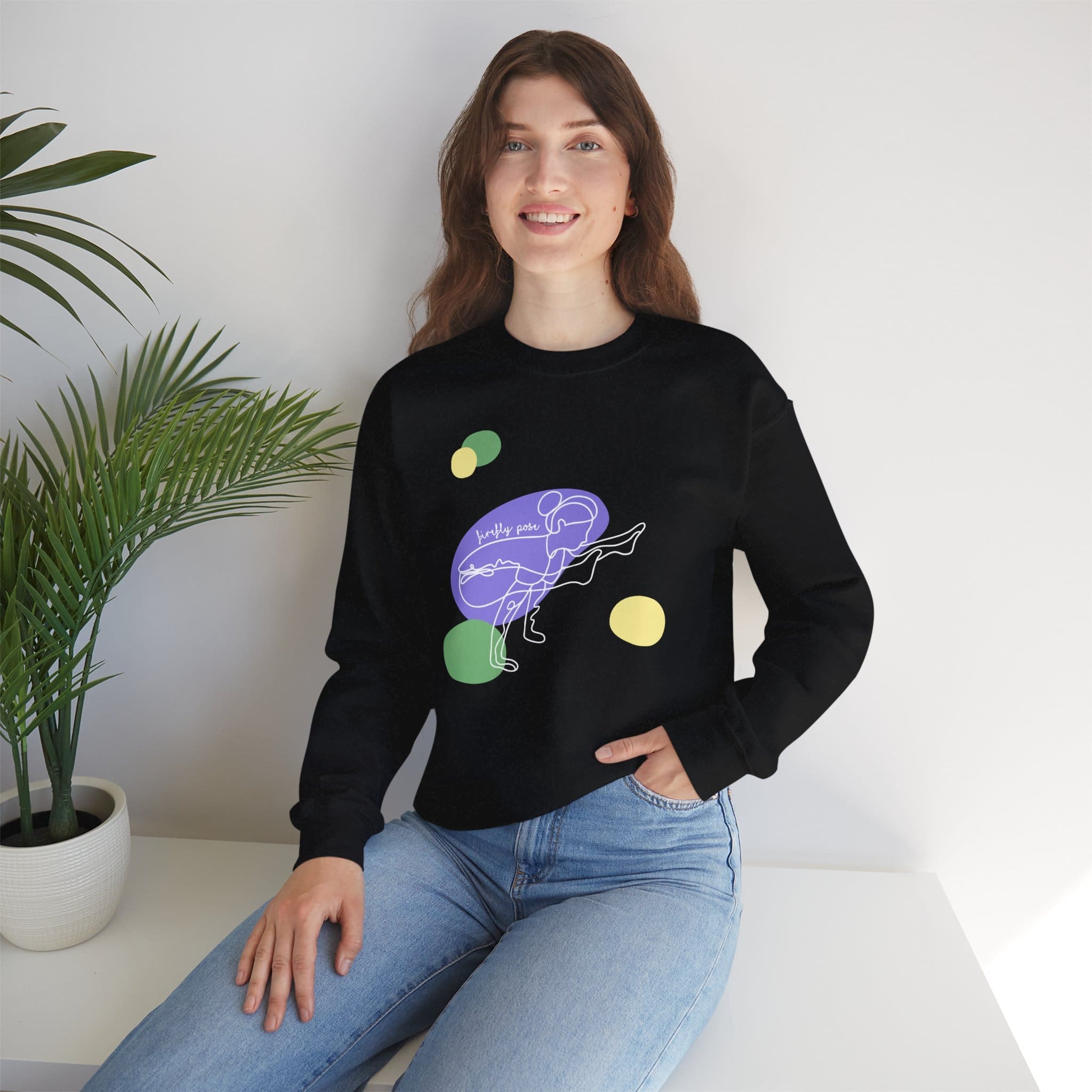 Firefly Pose Aesthetic Yoga Crewneck Sweatshirt - Image 13