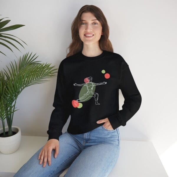Warrior Two Pose Aesthetic Yoga Crewneck Sweatshirt - Image 14