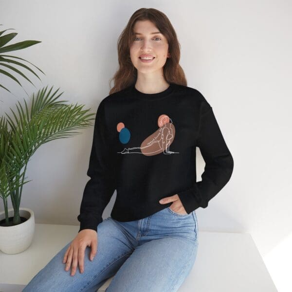Upward Facing Dog Pose Aesthetic Yoga Crewneck Sweatshirt - Image 14
