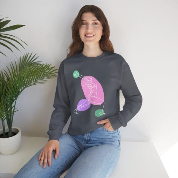 Crescent Lunge Pose Aesthetic Yoga Crewneck Sweatshirt - Image 18