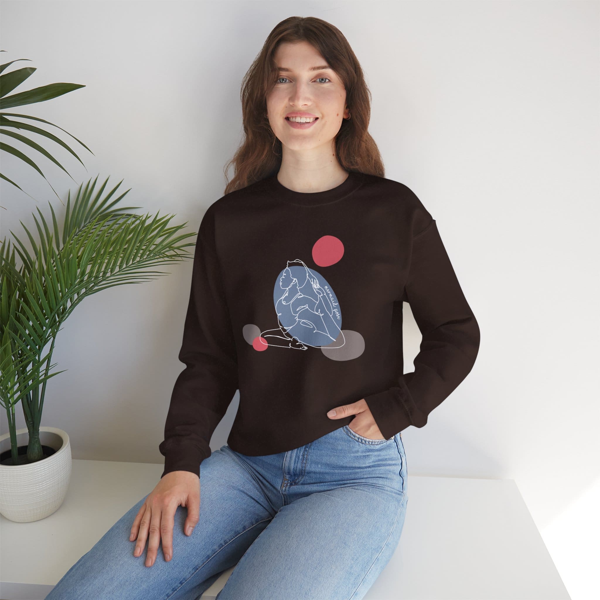 Mermaid Pose Aesthetic Yoga Crewneck Sweatshirt - Image 9