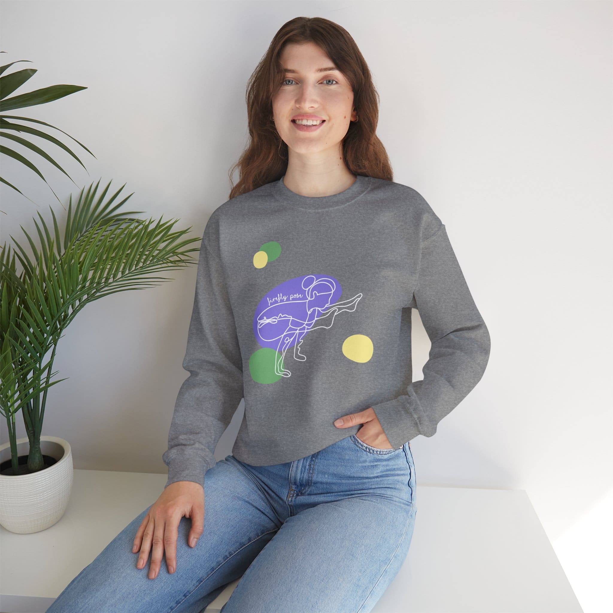 Firefly Pose Aesthetic Yoga Crewneck Sweatshirt - Image 5