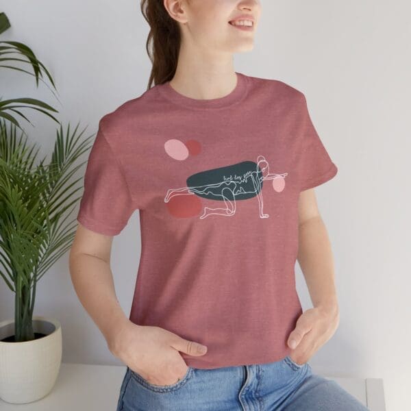 Bird Dog Pose Aesthetic Yoga Lightweight T-Shirt - Light Lines - Image 14