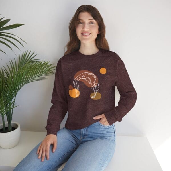 Wheel Pose Aesthetic Yoga Crewneck Sweatshirt - Image 13