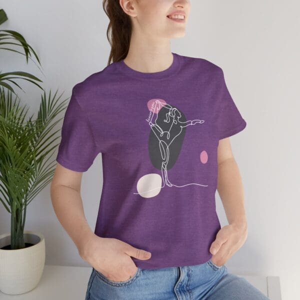 Dancer's Pose Aesthetic Yoga Lightweight T-Shirt - Light Lines - Image 9