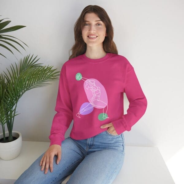 Crescent Lunge Pose Aesthetic Yoga Crewneck Sweatshirt - Image 14