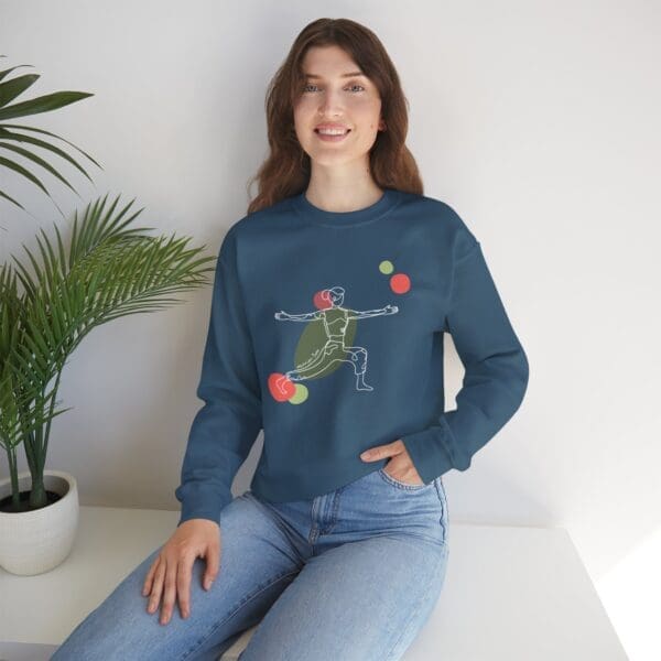 Warrior Two Pose Aesthetic Yoga Crewneck Sweatshirt - Image 18