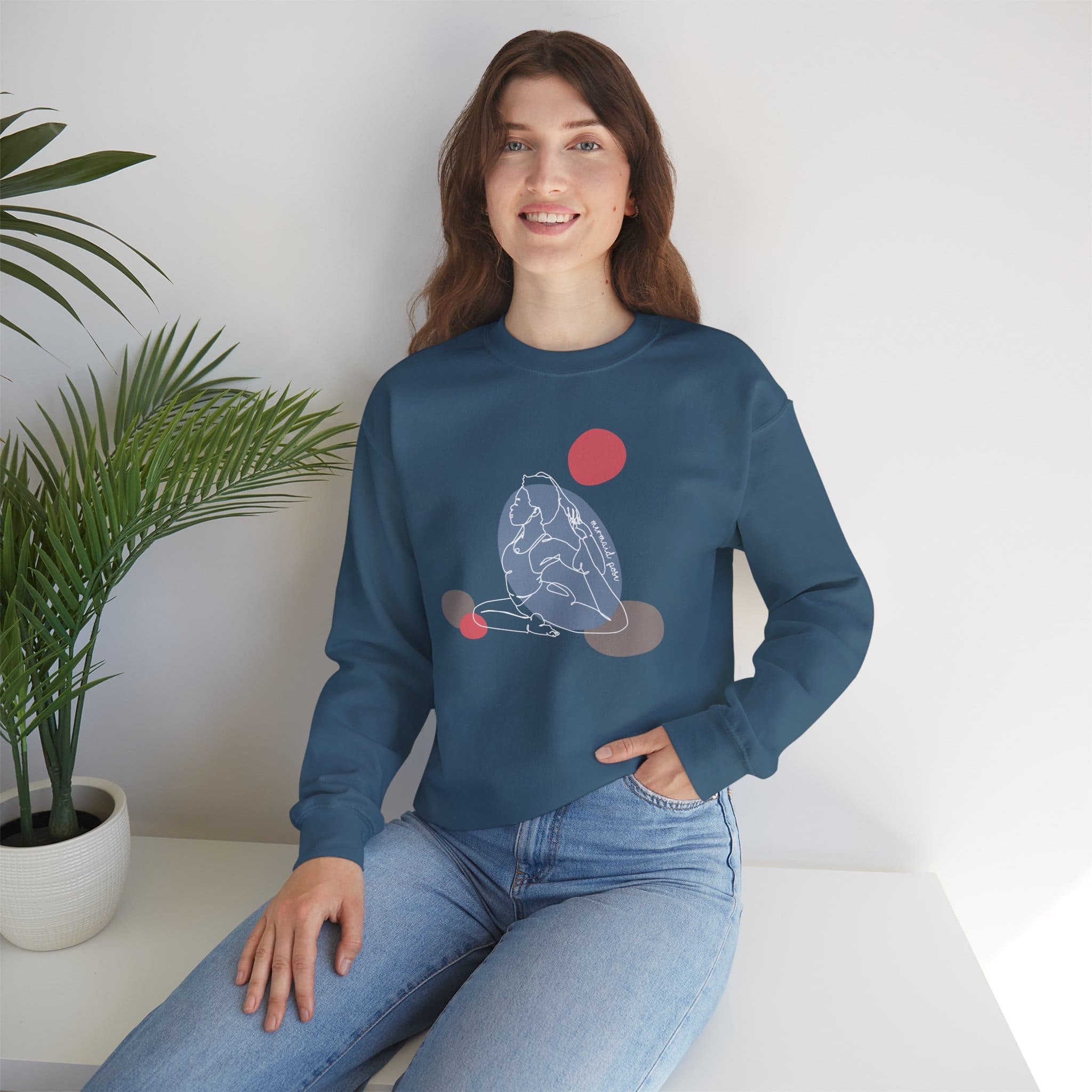 Mermaid Pose Aesthetic Yoga Crewneck Sweatshirt - Image 22