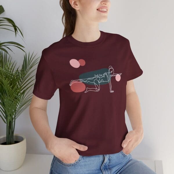 Bird Dog Pose Aesthetic Yoga Lightweight T-Shirt - Light Lines - Image 18