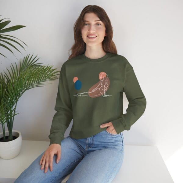 Upward Facing Dog Pose Aesthetic Yoga Crewneck Sweatshirt - Image 22