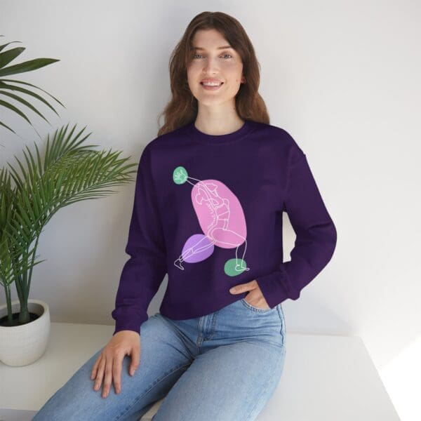 Crescent Lunge Pose Aesthetic Yoga Crewneck Sweatshirt - Image 10