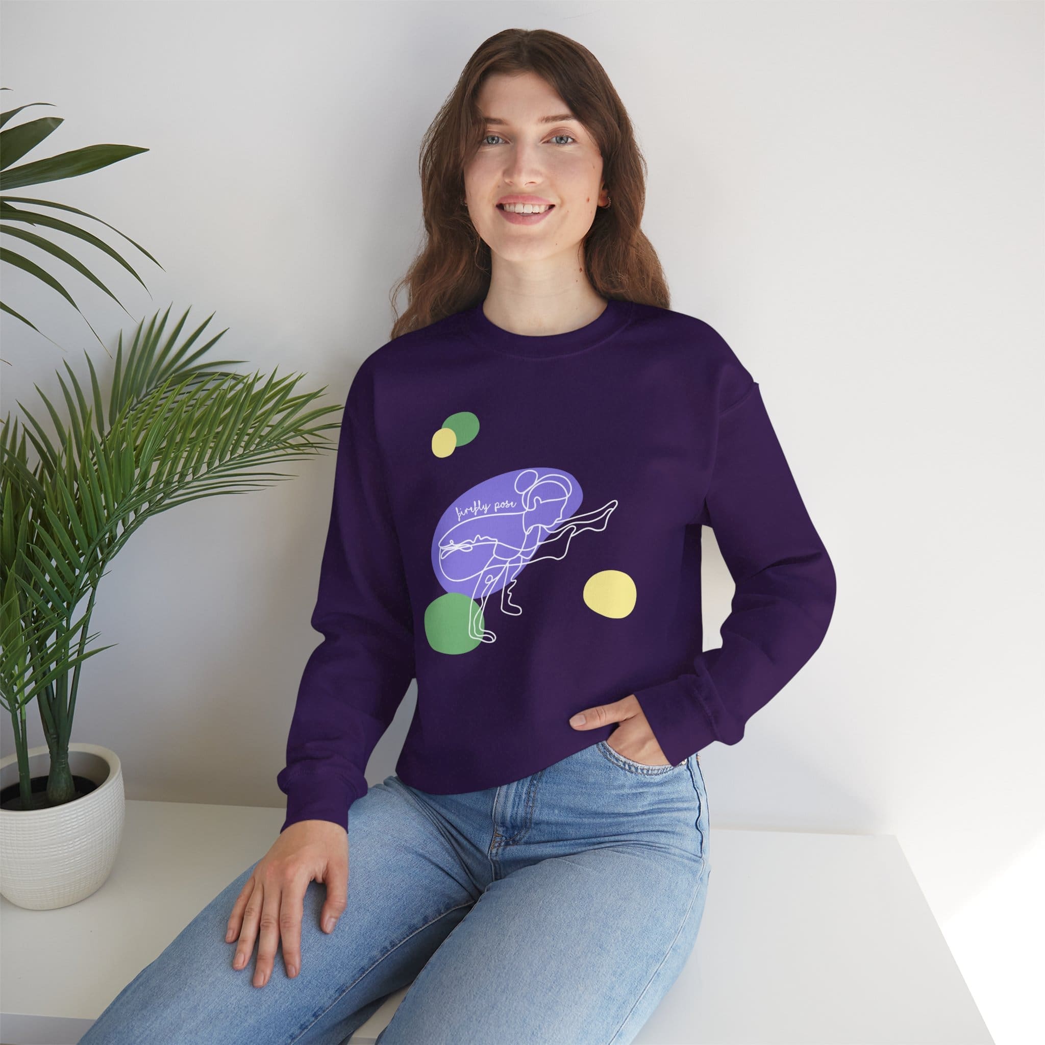 Firefly Pose Aesthetic Yoga Crewneck Sweatshirt - Image 17