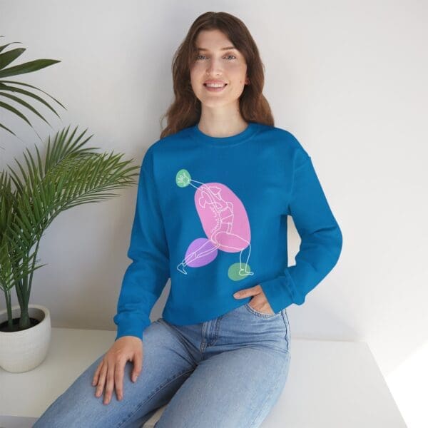 Crescent Lunge Pose Aesthetic Yoga Crewneck Sweatshirt - Image 5