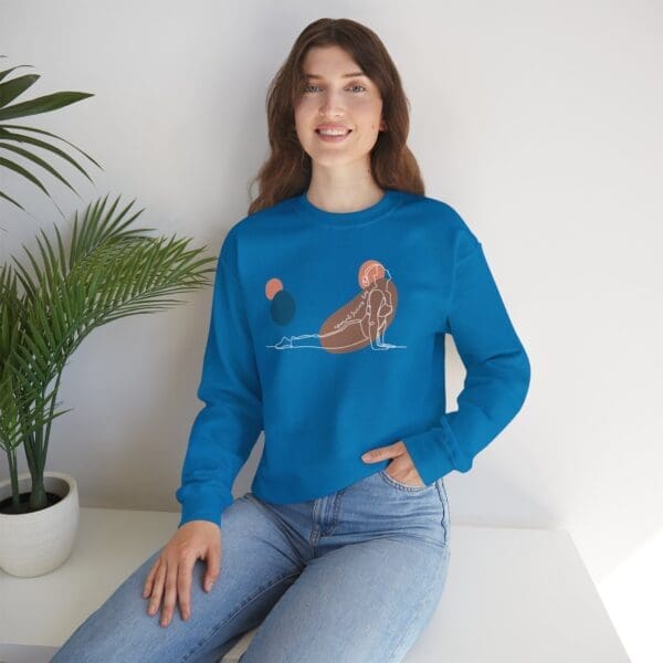Upward Facing Dog Pose Aesthetic Yoga Crewneck Sweatshirt - Image 5
