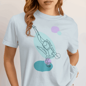 One-Legged Crane Aesthetic Yoga Heavyweight T-Shirt - Dark Lines