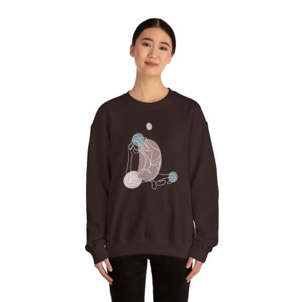 One-Legged King Pigeon Pose Aesthetic Yoga Crewneck Sweatshirt - Image 10