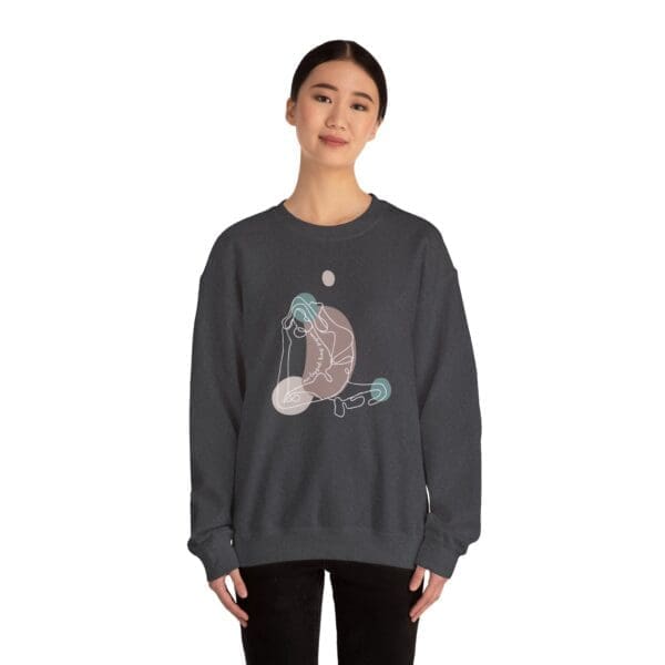One-Legged King Pigeon Pose Aesthetic Yoga Crewneck Sweatshirt - Image 18