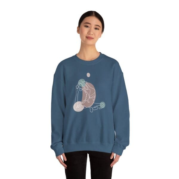 One-Legged King Pigeon Pose Aesthetic Yoga Crewneck Sweatshirt - Image 22