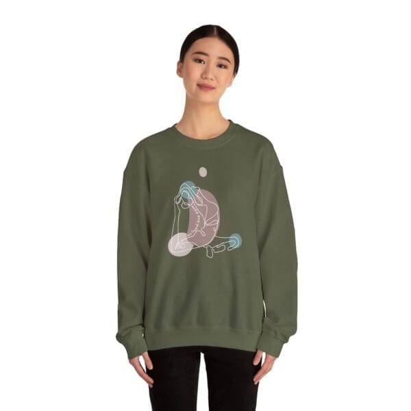 One-Legged King Pigeon Pose Aesthetic Yoga Crewneck Sweatshirt - Image 5