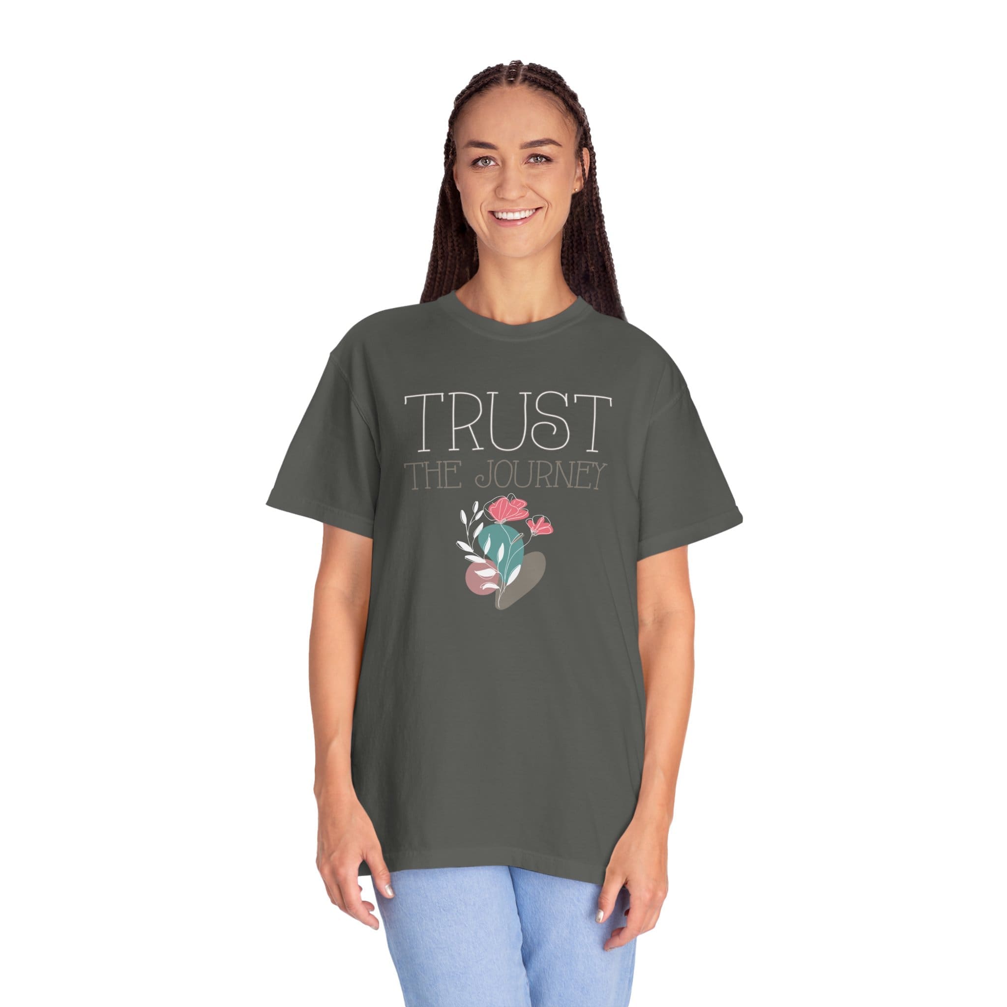 Trust the Journey Heavyweight T-Shirt - Floral Text - Image 18