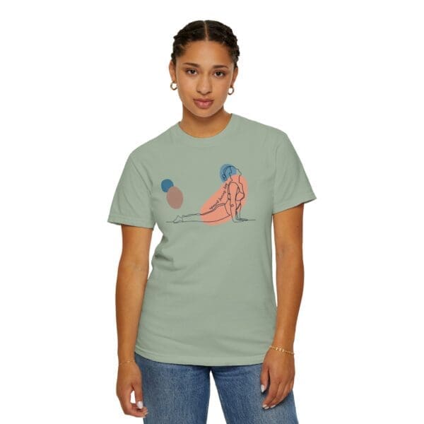 Upward Facing Dog Aesthetic Yoga Heavyweight Shirt - Dark Lines - Image 14