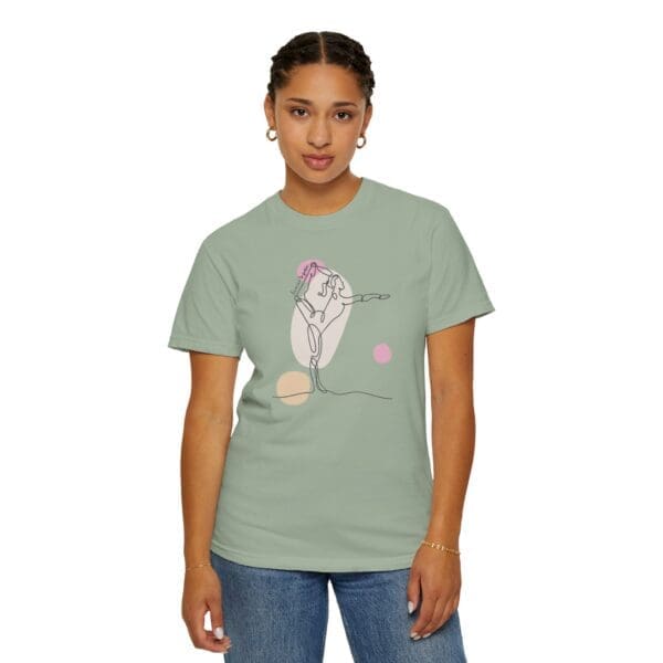 Dancer's Pose Aesthetic Yoga Heavyweight T-Shirt - Dark Lines - Image 22