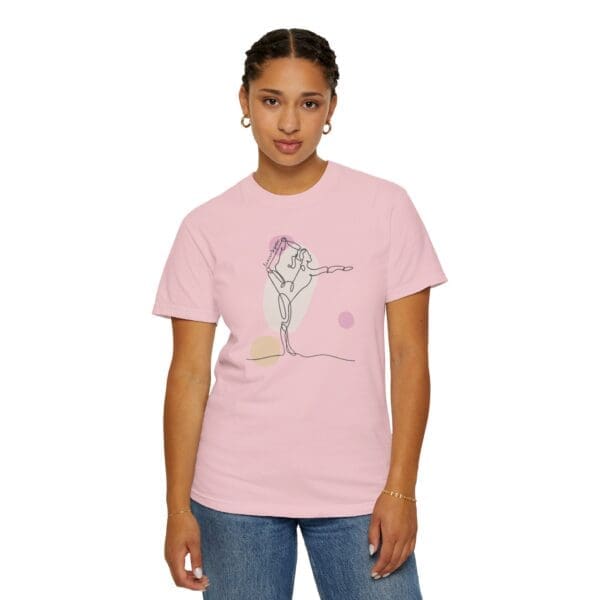 Dancer's Pose Aesthetic Yoga Heavyweight T-Shirt - Dark Lines - Image 9