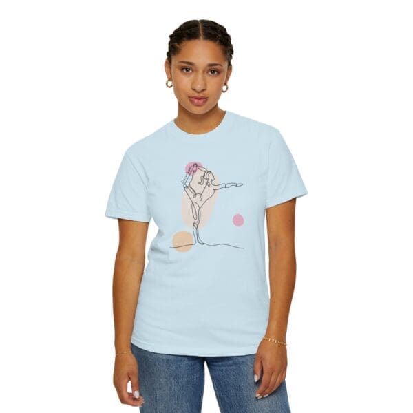 Dancer's Pose Aesthetic Yoga Heavyweight T-Shirt - Dark Lines - Image 18